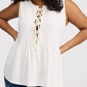 Torrid Cream Peplum Top NWT